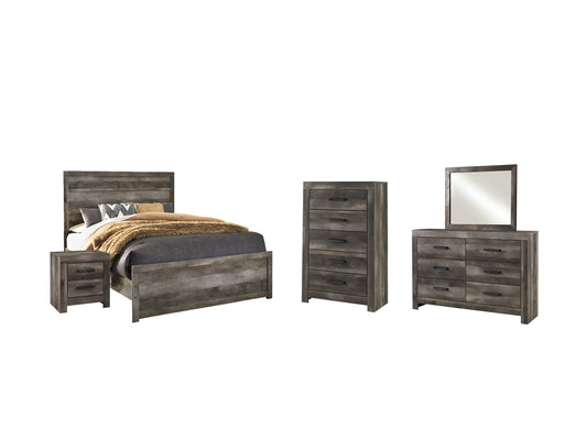 Wynnlow Panel Bed With Mirrored Dresser, Chest And Nightstand