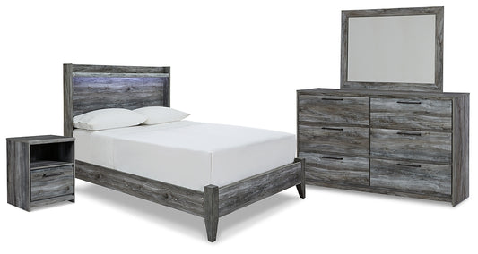 Baystorm Panel Bed With Mirrored Dresser And Nightstand