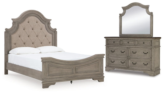 Lodenbay Panel Bed With Mirrored Dresser