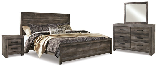 Wynnlow Panel Bed With Mirrored Dresser And Nightstand
