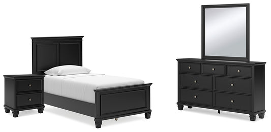 Lanolee Panel Bed With Mirrored Dresser And Nightstand