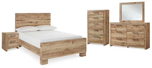 Hyanna Panel Bed With Mirrored Dresser, Chest And Nightstand
