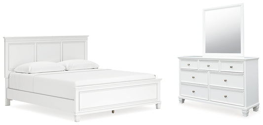 Fortman Panel Bed With Mirrored Dresser