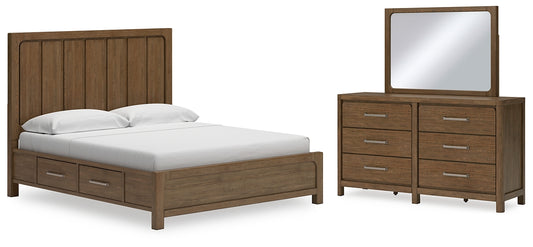 Cabalynn Panel Bed With Storage With Mirrored Dresser