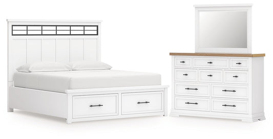 Ashbryn California Panel Storage Bed With Mirrored Dresser