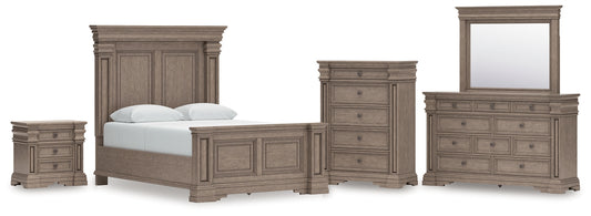 Blairhurst Panel Bed With Mirrored Dresser, Chest And Nightstand