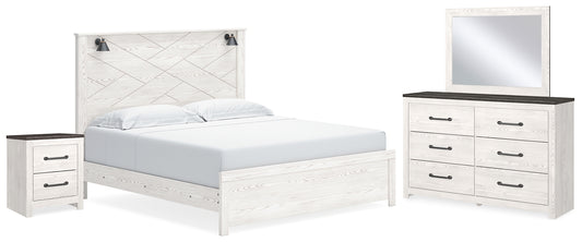 Gerridan Panel Bed With Mirrored Dresser And Nightstand