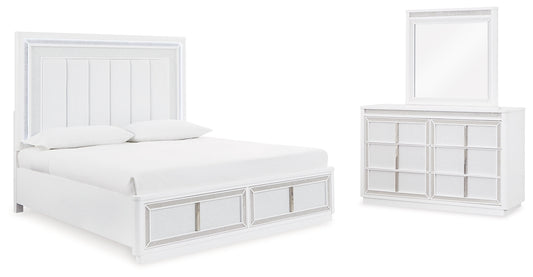 Chalanna Upholstered Storage Bed With Mirrored Dresser