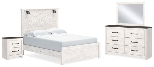 Gerridan Panel Bed With Mirrored Dresser And Nightstand