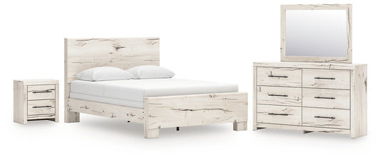 Lawroy Panel Bed With Mirrored Dresser And Nightstand