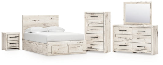 Lawroy Panel Storage Bed With Mirrored Dresser, Chest And Nightstand