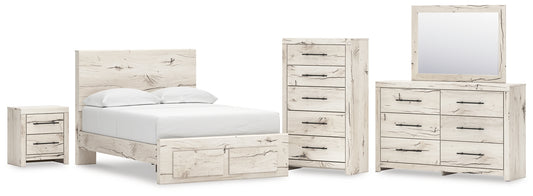 Lawroy Panel Storage Bed With Mirrored Dresser, Chest And Nightstand