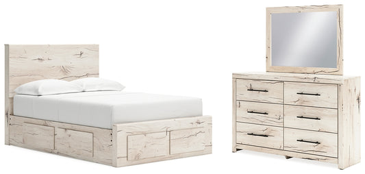 Lawroy Panel Storage Bed With Mirrored Dresser