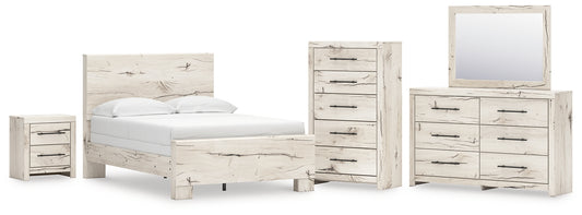 Lawroy Panel Bed With Mirrored Dresser, Chest And Nightstand