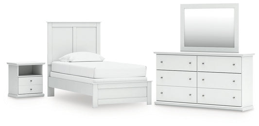 Bostwick Shoals Panel Bed, Dresser, Mirror And Nightstand