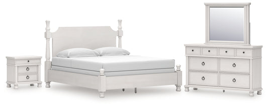 Rowlenstown California Poster Bed, Dresser, Mirror And Nightstand