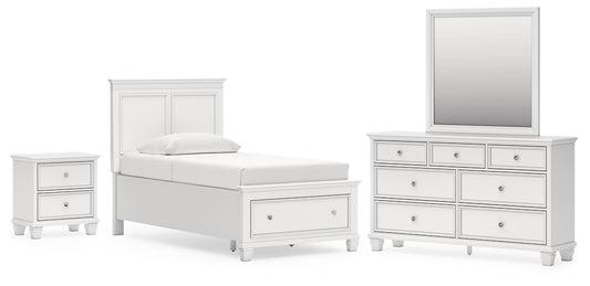Fortman Panel Storage Bed, Dresser, Mirror And Nightstand