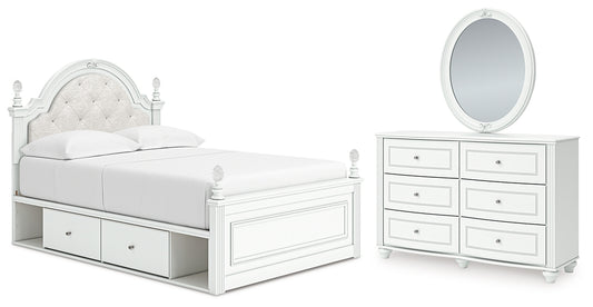 Kozlani Upholstered Panel Storage Bed, Dresser And Mirror