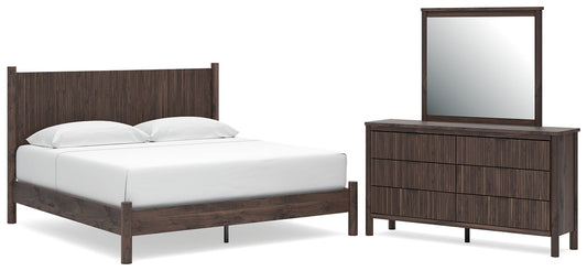 Pamytta Panel Platform Bed, Dresser And Mirror