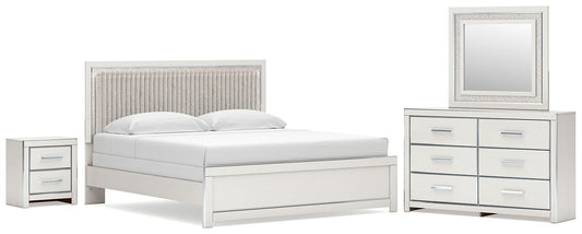 Zuraleus Upholstered Panel Bed, Dresser, Mirror And Nightstand