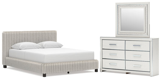 Zuraleus Upholstered Bed, Dresser And Mirror