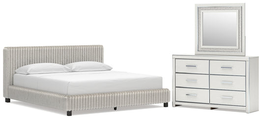 Zuraleus California Upholstered Bed, Dresser And Mirror