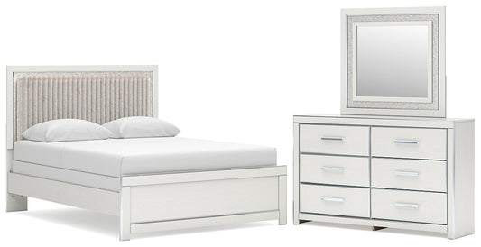 Zuraleus Upholstered Panel Bed, Dresser And Mirror