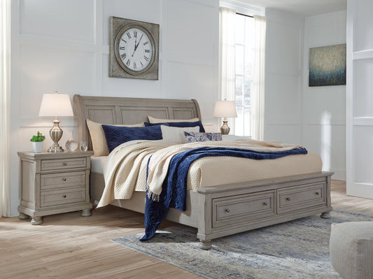 Lettner Sleigh Bed With 2 Storage Drawers