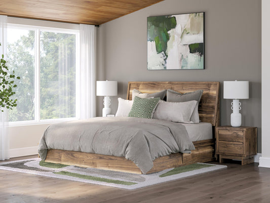 Ashley Express - Cama de panel Chirason con almacenamiento