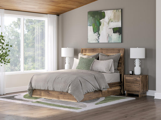 Ashley Express - Cama de panel Chirason con almacenamiento