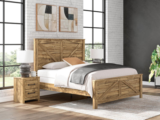 Cama de panel Crossbuck Maystonna