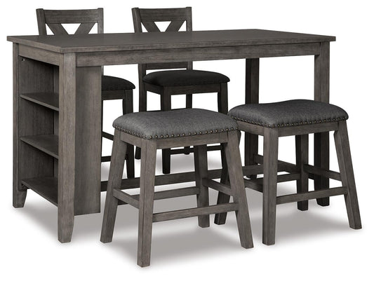 Ashley Express - Mesa de comedor a altura de mostrador Caitbrook y 4 taburetes de bar