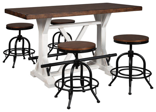 Ashley Express - Mesa de comedor de altura de mostrador Valebeck y 4 taburetes de bar