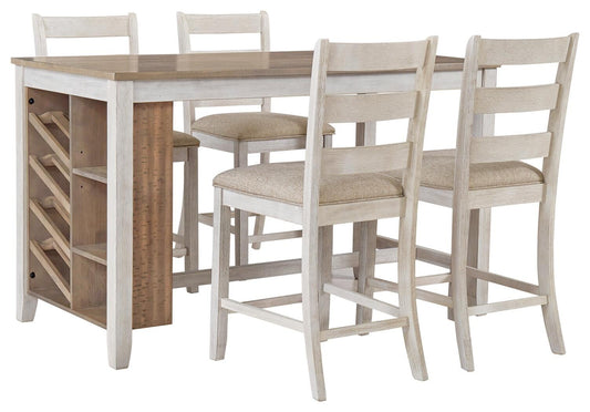 Ashley Express - Mesa de comedor a altura de mostrador Skempton y 4 taburetes de bar