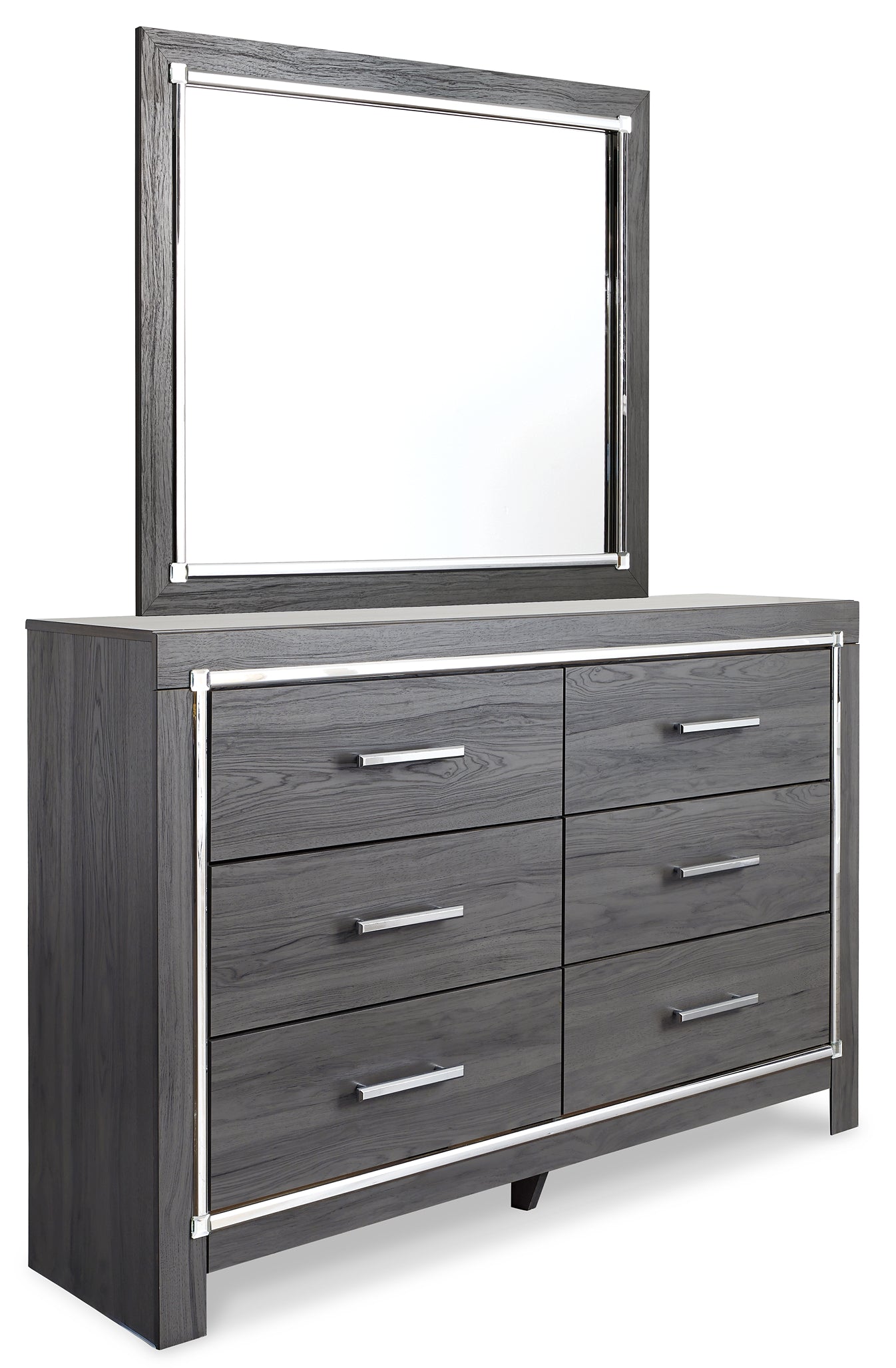 Lodanna  Panel Bed With Mirrored Dresser