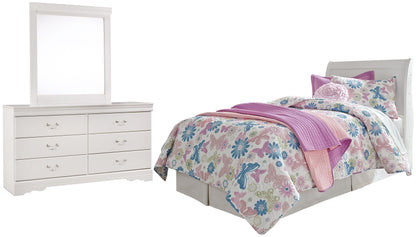 Anarasia  Sleigh Headboard, Dresser And Mirror