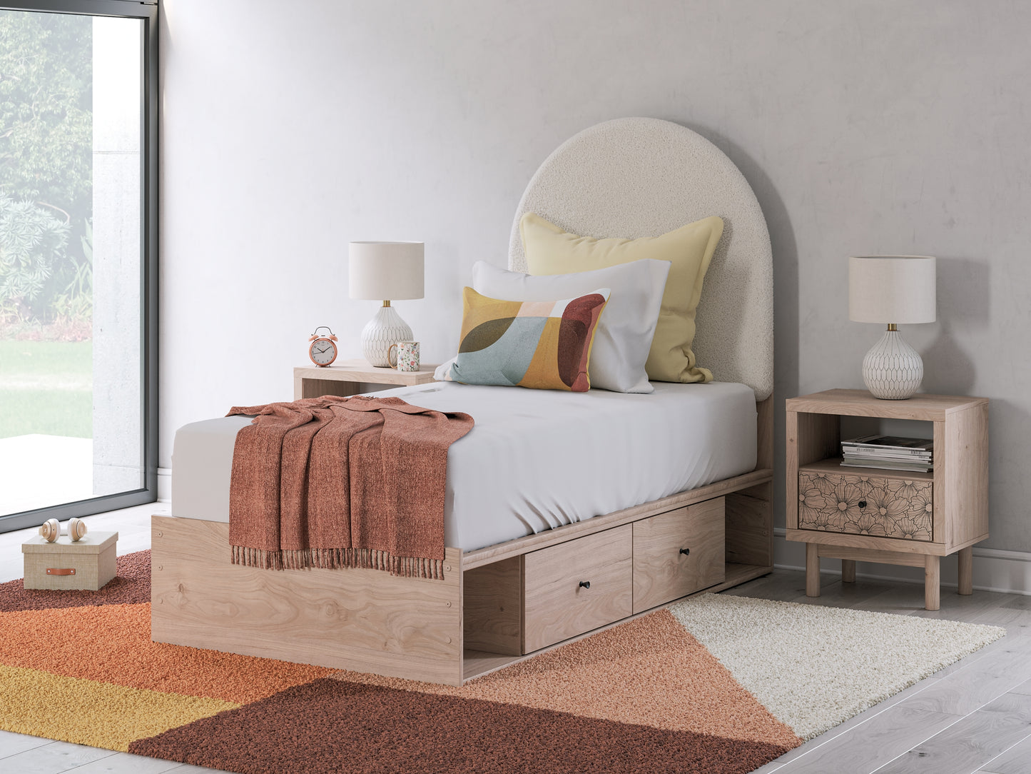 Arloster  Upholstered Panel Bed With Storage