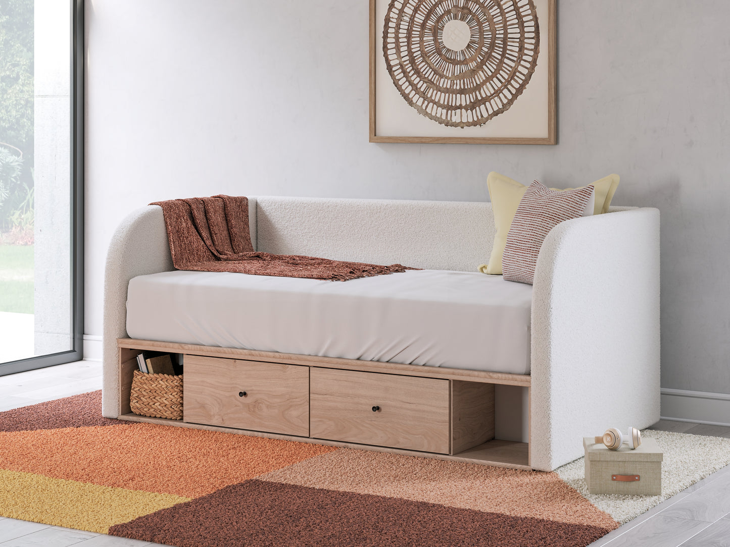 Arloster  Upholstered Day Bed With Storage