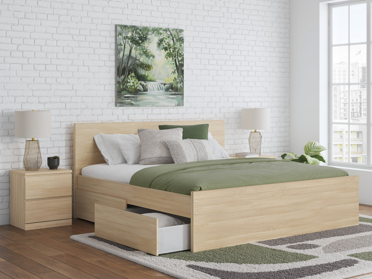 Ashley Express - Onita  Panel Platform Bed With 1 Side Storage