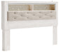 Altyra  Bookcase Headboard Bed With Mirrored Dresser, Chest And Nightstand