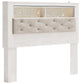 Altyra  Bookcase Headboard Bed With Mirrored Dresser, Chest And Nightstand