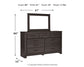 Brinxton /California King Panel Headboard Bed With Mirrored Dresser