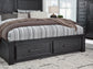 Foyland California  Panel Storage Bed With Mirrored Dresser