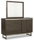 Arkenton California  Panel Bed With Mirrored Dresser, Chest And Nightstand