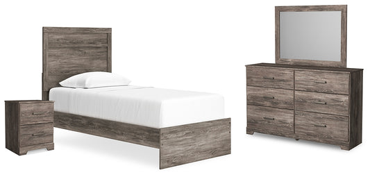 Ralinksi  Panel Bed With Mirrored Dresser And Nightstand