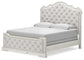 Arlendyne California  Upholstered Bed With Mirrored Dresser