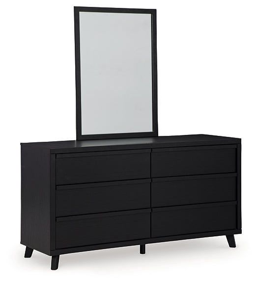 Danziar  Panel Headboard With Mirrored Dresser