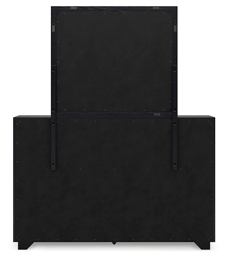 Londer  Panel Bed With Mirrored Dresser And Nightstand