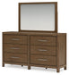 Cabalynn California  Upholstered Bed With Mirrored Dresser, Chest And Nightstand