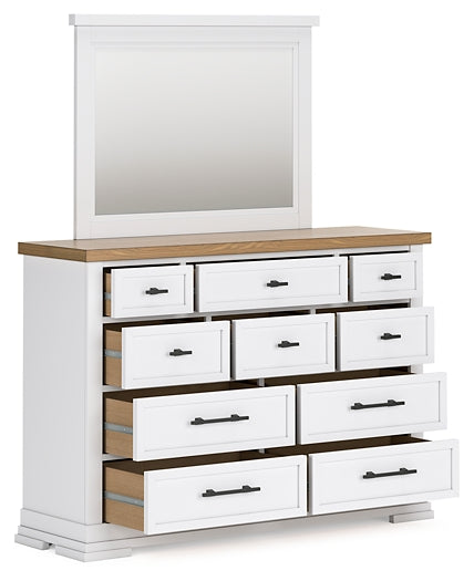 Ashbryn California  Panel Storage Bed With Mirrored Dresser, Chest And Nightstand
